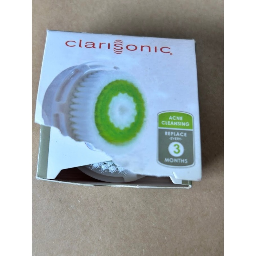 Clarisonic Acne Cleansing Replacement Brush Head Green White‎ New Open Box